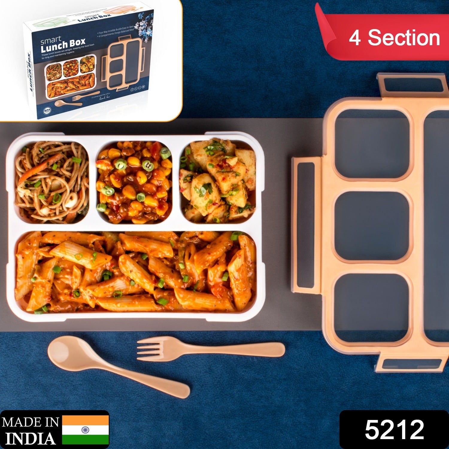 Four-section lunch box with lid Four-section lunch box with lid